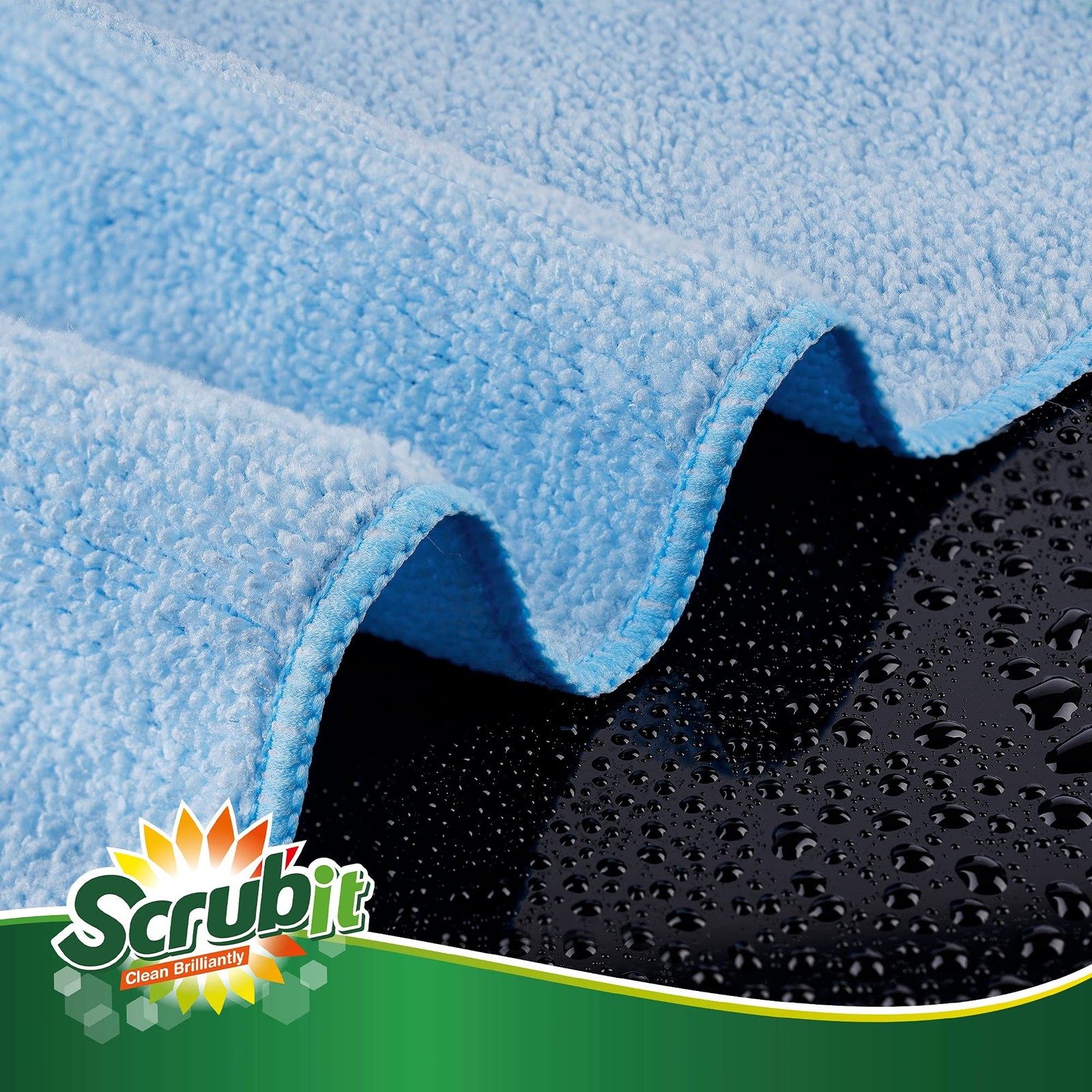 SCRUBIT Microfiber Cleaning Cloth – 8PK- Super Soft Cloths for Kitchen, Car, …
