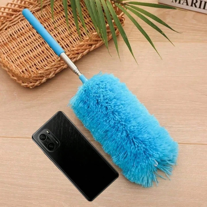 Retractable Stainless Steel Microfiber Duster for Household Dust Removal