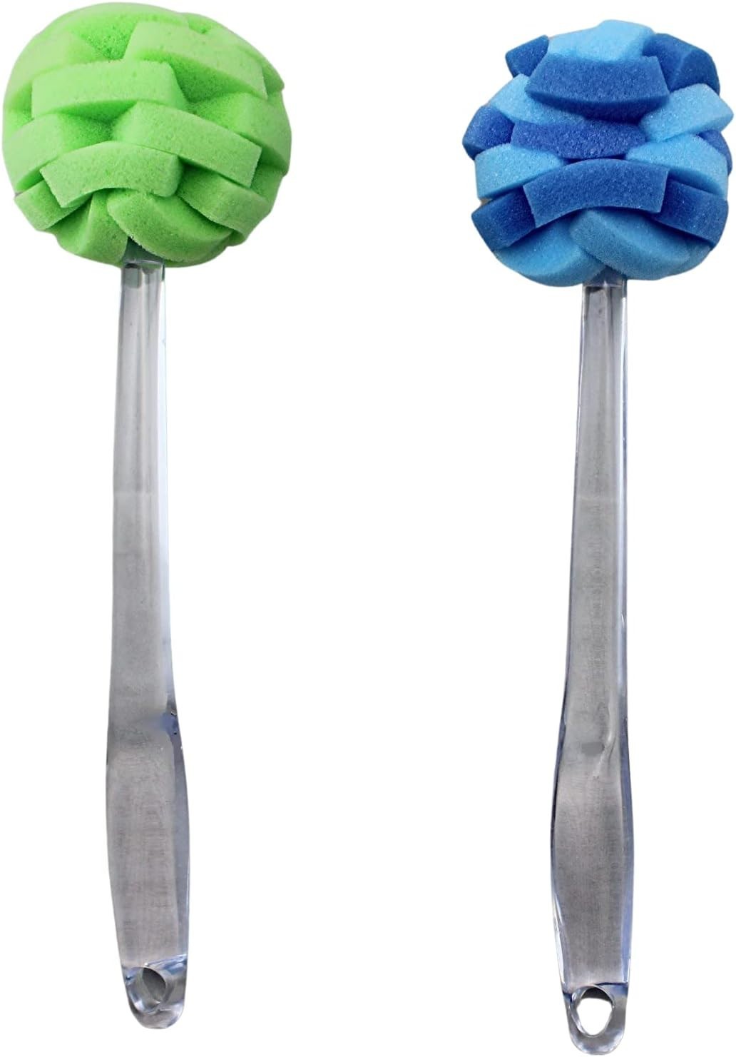 2 Pack Soft Touch Glassware Sponge Puff Dish Brush 11.5″ Multi-Purpose Cleaner