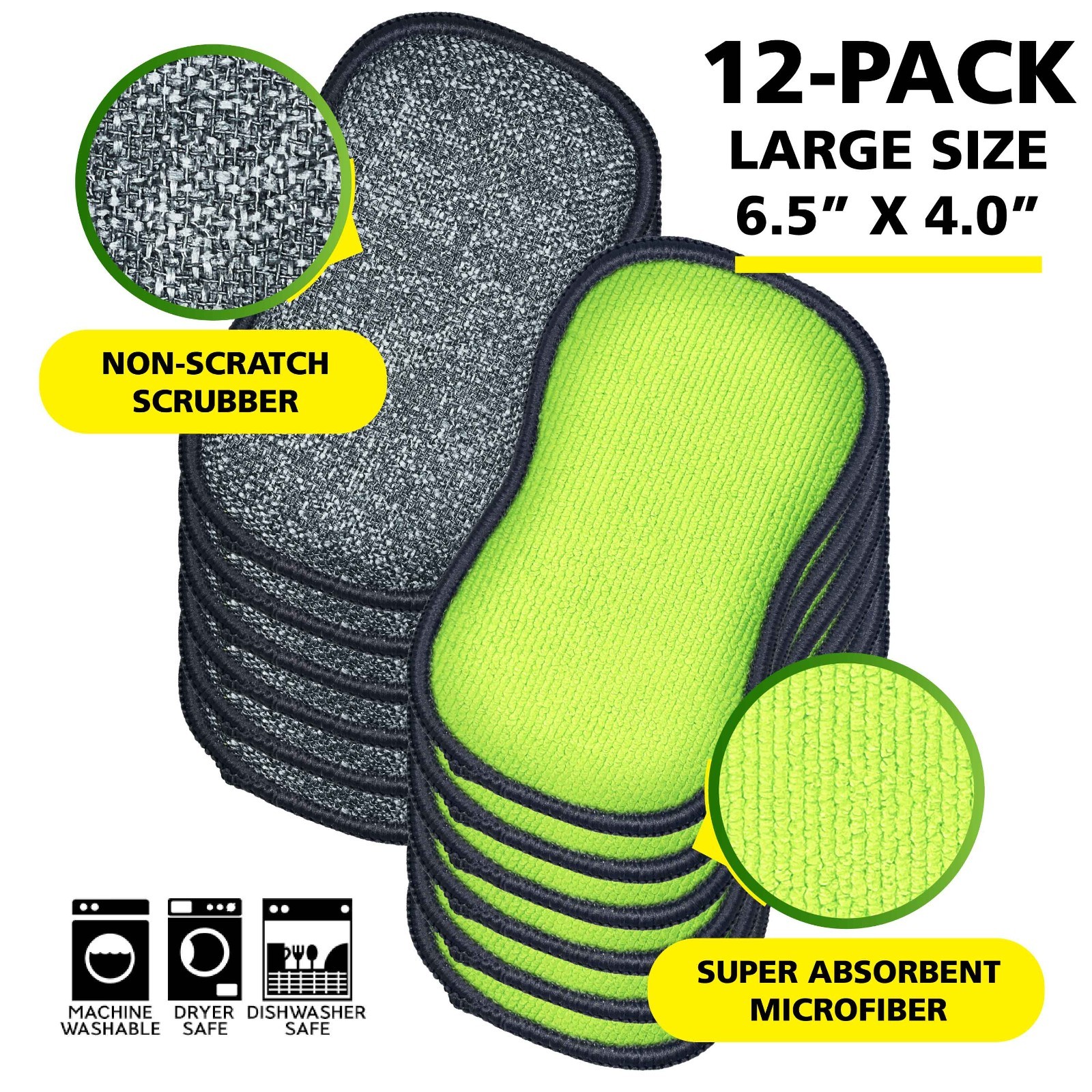 SALE!! Tuff-Scrub Fresh Antimicrobial Scrub-N-Wipe Pads, Green Large 12-Pack