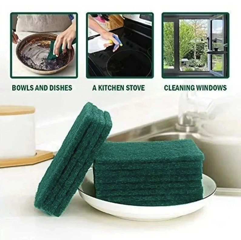 30pcs Grit-Free Scrub Pads Scratch-Free Kitchen Cleaning Sponges Set – NEW