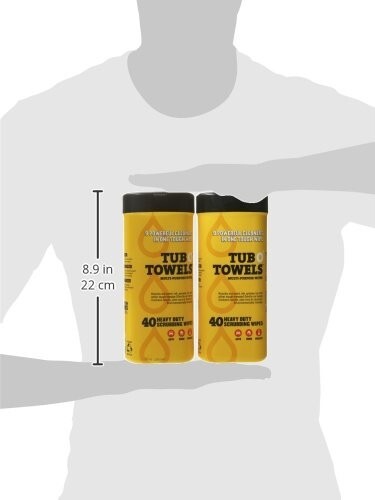Tub O Towels TW40 12 PACK Heavy-Duty 7″x8″ Multi-Surface Cleaning Wipes 40 ct