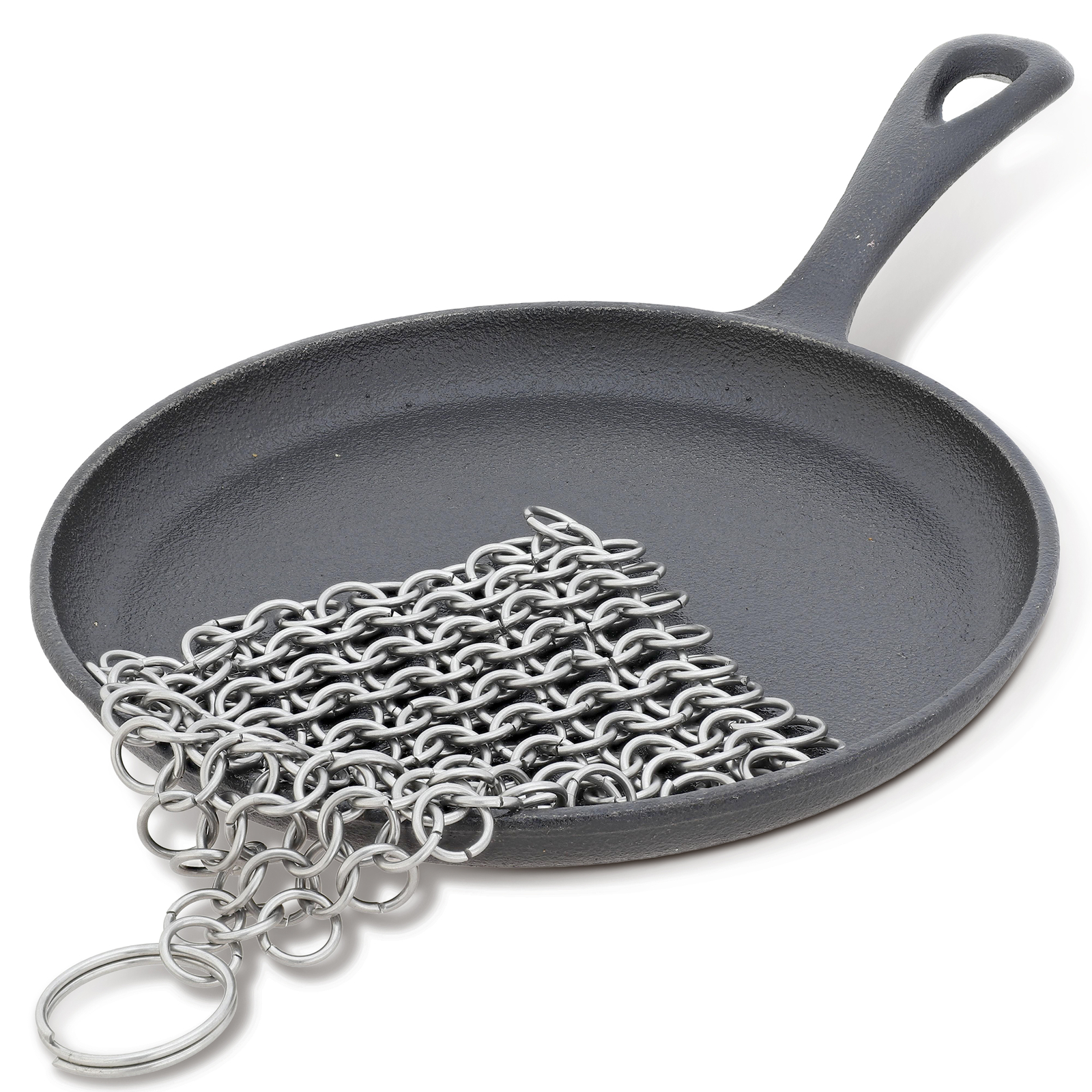 Chainmail Scrubber Cleaning Cast Iron Stainless Steel Accessory Tough Cleaning