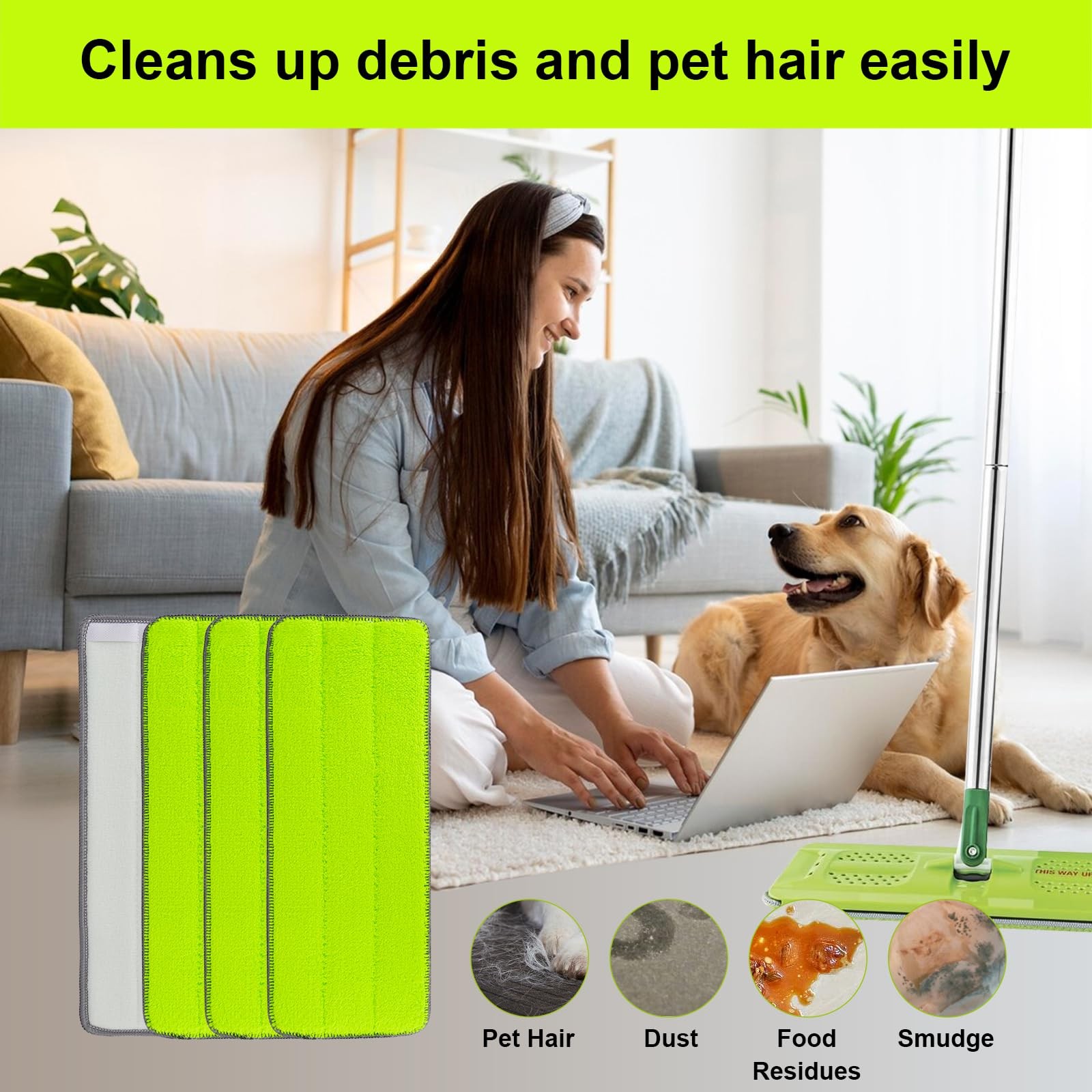 Replacement Microfiber Mop Pads for Libman Rinse ‘n Wring and 12 Pack