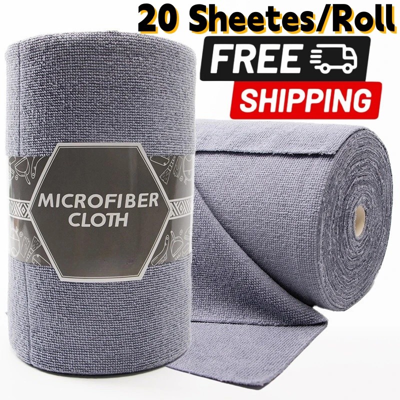 20-Sheet Reusable Microfiber Cleaning Roll – Paper Towel Replacement