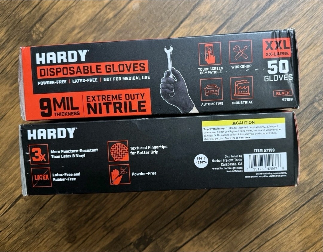 HARDY Extreme Duty XXL Nitrile Disposable Gloves ~50 Gloves Per Box~ 9 MIL