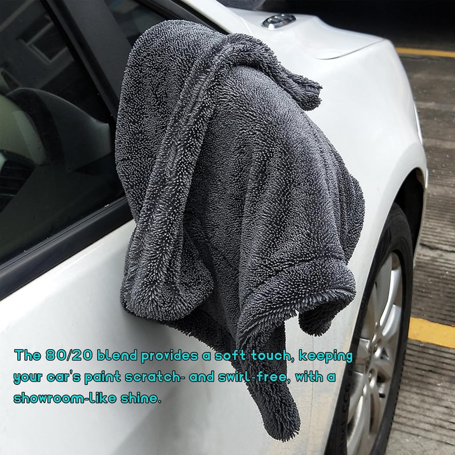 Ultra Thick 1200 GSM Microfiber Towels for Car Wash and Detailing 12.2″ Square