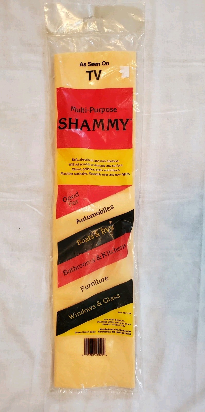 Vintage As Seen On TV Multi Purpose Shammy West Germany Cleaning Cloth Auto RV