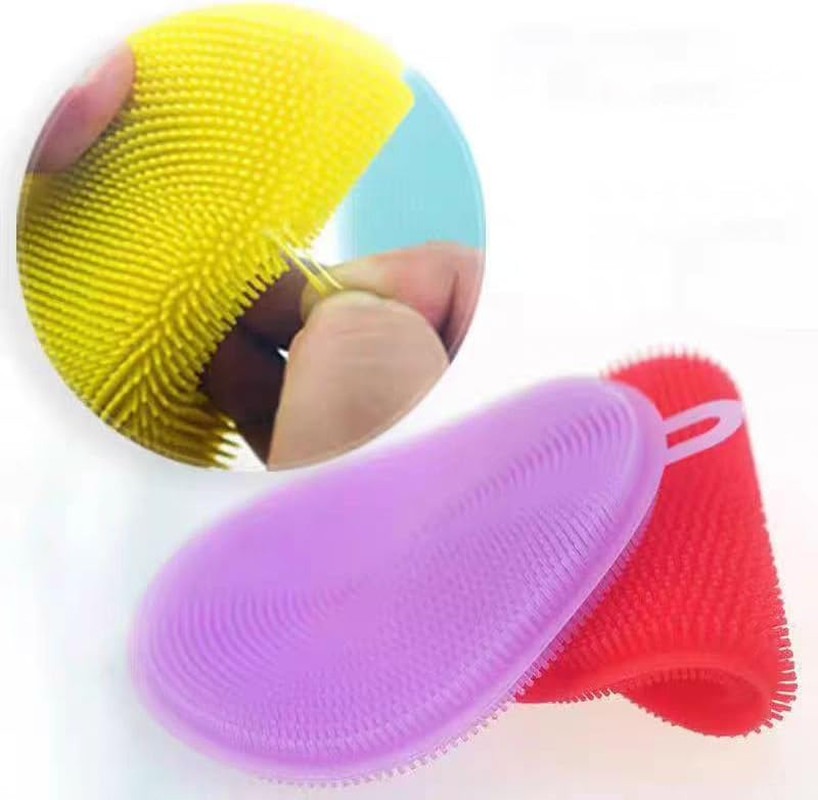 Silicone Dish Scrubber, 12 Count Silicone Sponge Dish Brush, Food Grade BPA