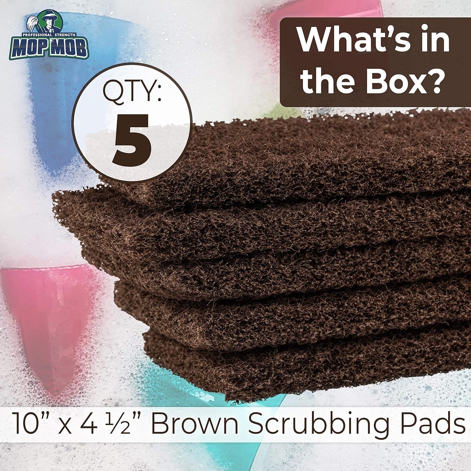 10×4.5in Heavy Duty Scouring Pads – Durable Nylon for Kitchens and Bathrooms