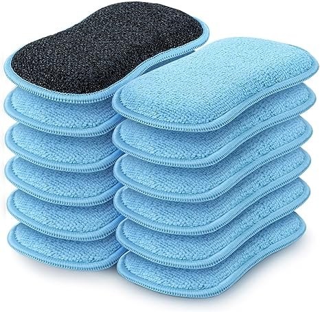 HOMEXCEL Scrub Sponges 12 Pack (2-Pack Bundle) – Non-Scratch Kitchen Dish Cleani
