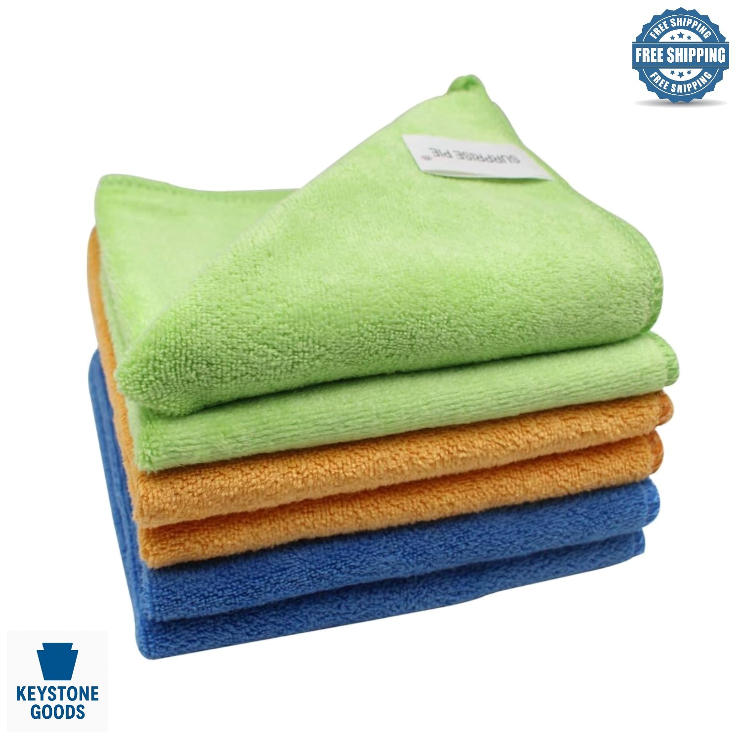 6 Pack Microfiber Cleaning Cloths – 12×12, Multi-Colored, Lint-Free, Scratch-…