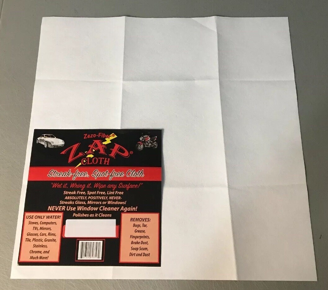 ZAP 10 Pack Zero Fiber Microfiber Cloth Streak & Spot Free Cleaning No Chemicals
