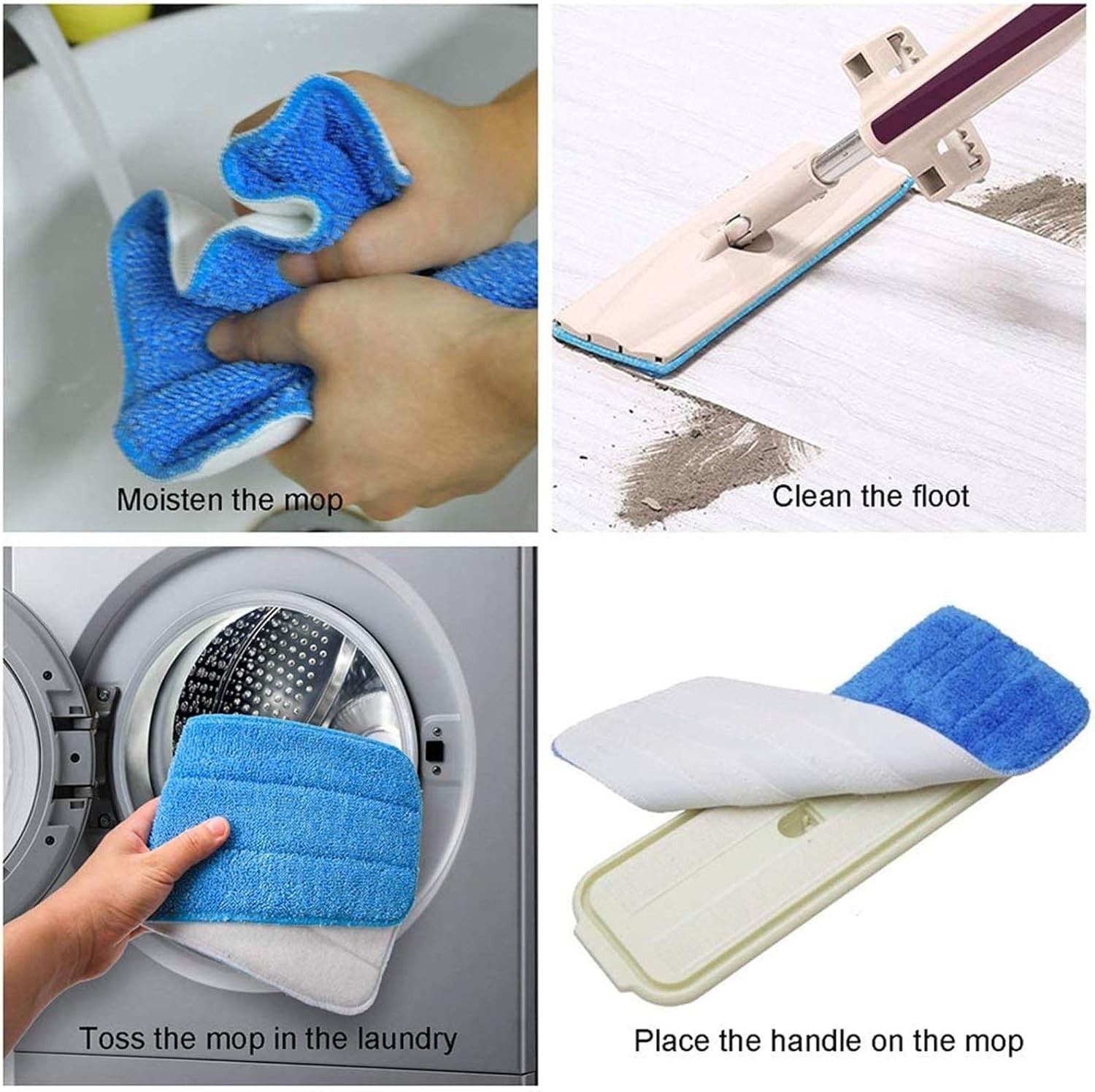 High-Quality Microfiber Mop Pads – 18″x6″ Reusable for Home & Commercial Use