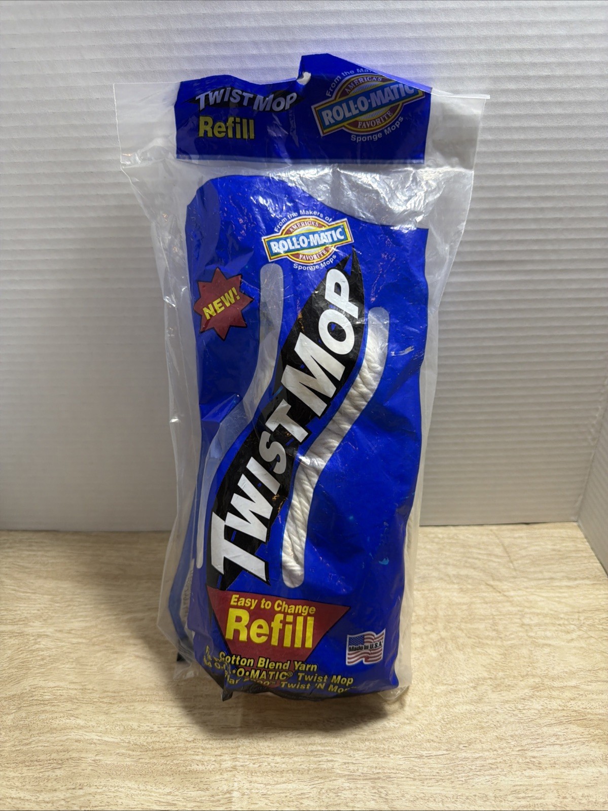 Roll-O-Matic Twist Mop Refill Cotton Blend Yarn New. Sealed.