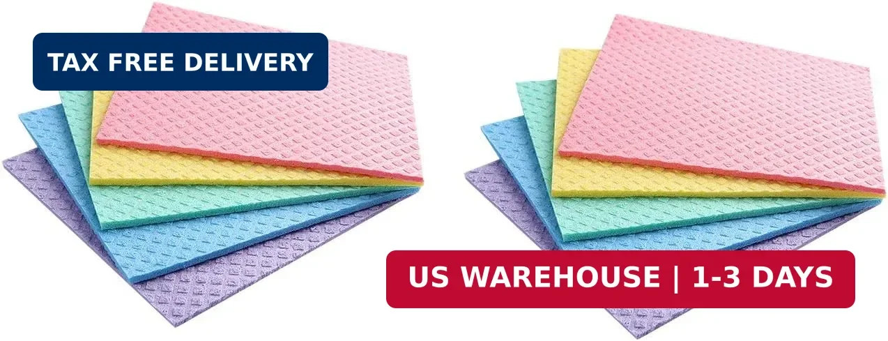 Reusable Cleaning Cellulose Sponge Cloths Absorbent Wipes Clean Kitchen Car Dish