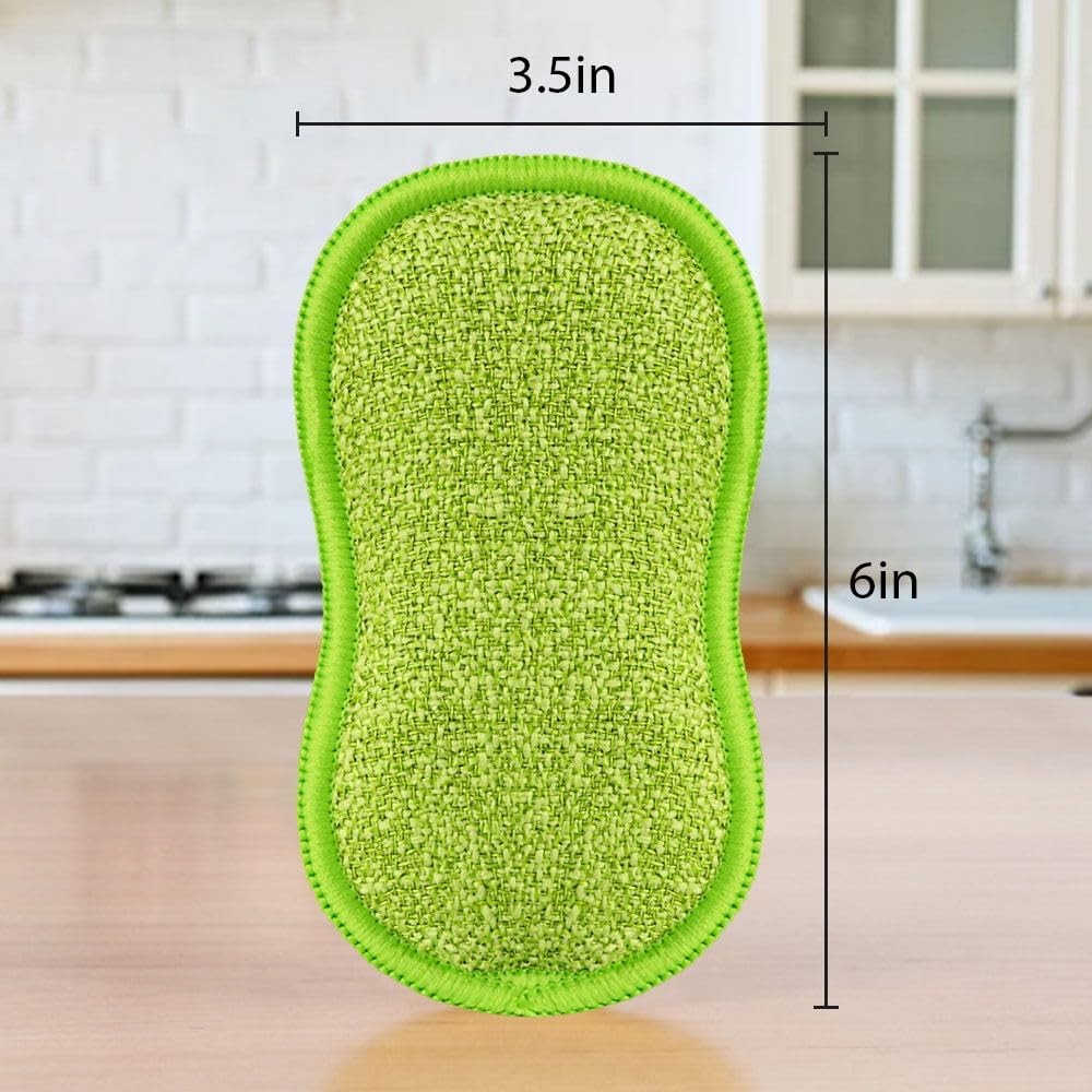 12 Pack Multi-Purpose Scrub Sponges for Kitchen Non-Scratch Microfiber Sponge