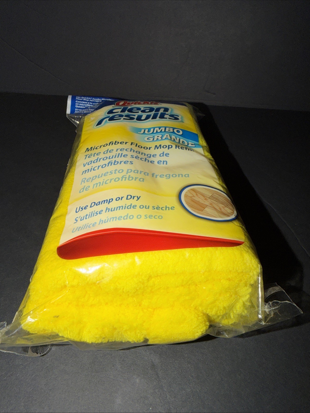 Quickie Clean Results Jumbo Microfiber Floor Mop Refill Cleans Tile Wood Vinyl