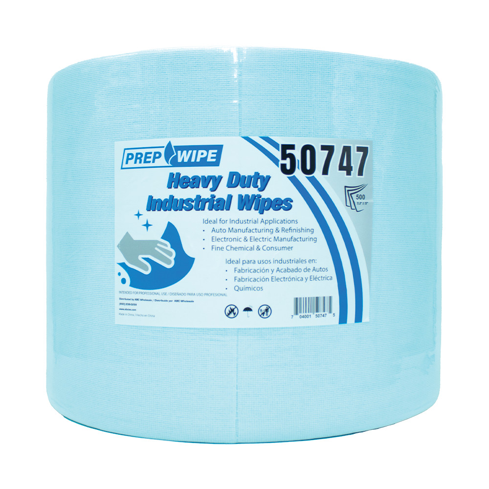 Heavy Duty cloths, Industrial Wipes Jumbo Roll, Blue (500 Sheets/Roll)
