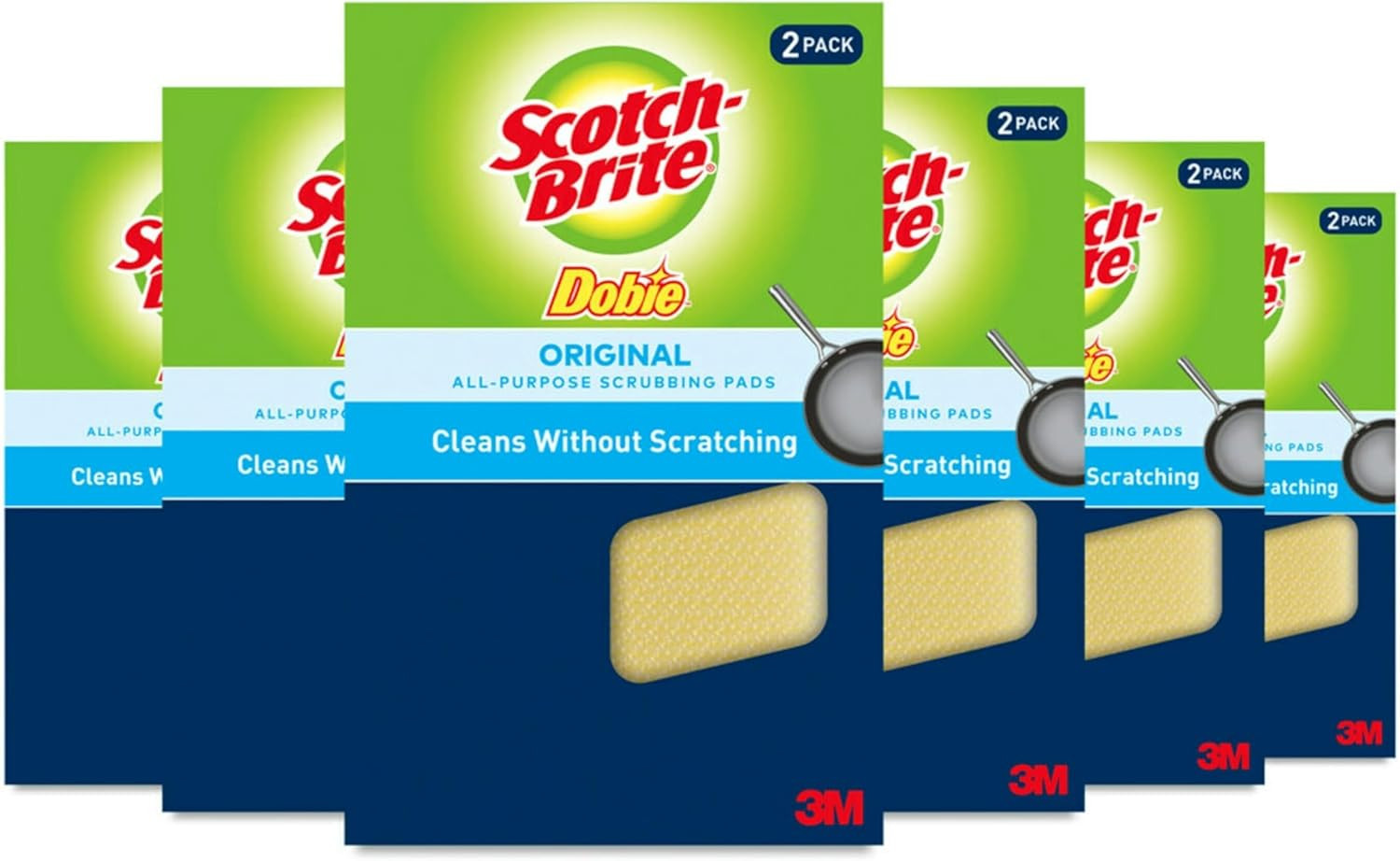 Dobie Pads: All-Purpose Non-Scrubbing Sponges Non-Stick Cookware, 12 Dobie Pads