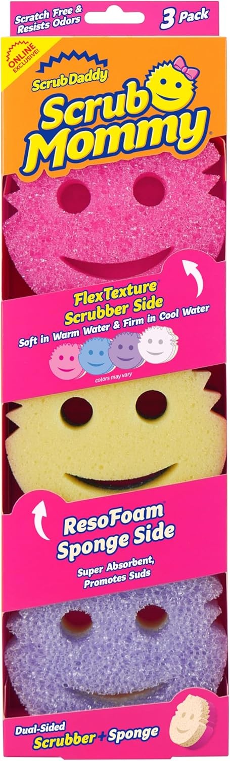 Scrub Mommy Kitchen Sponges 3 Count Dual Sided Non Scratch Cleaning