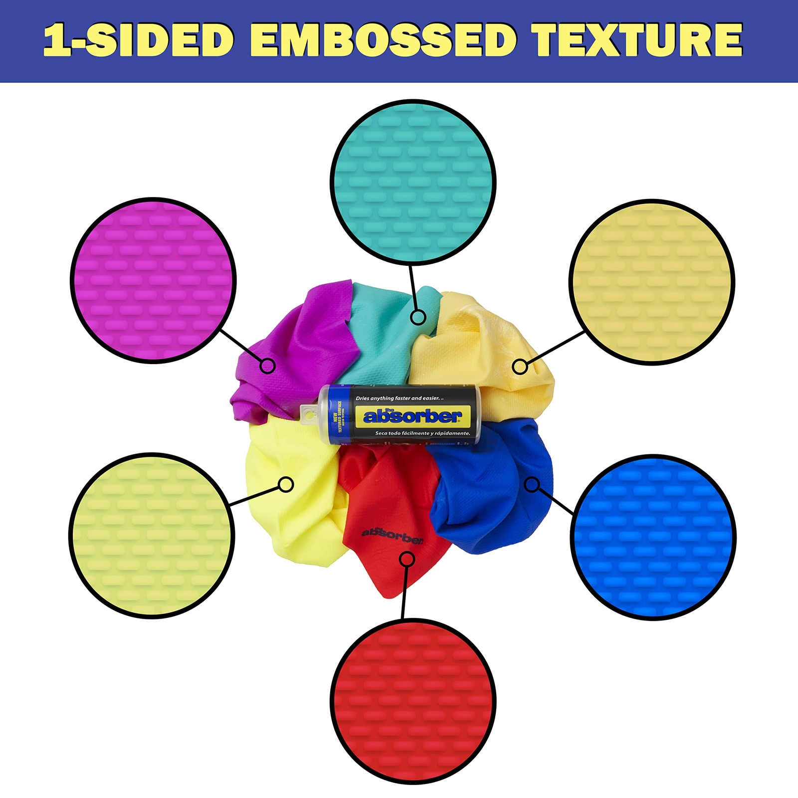 the absorber® Small 13″ x 17″ Assorted Colors 3-Towel Pack Textured Surface …