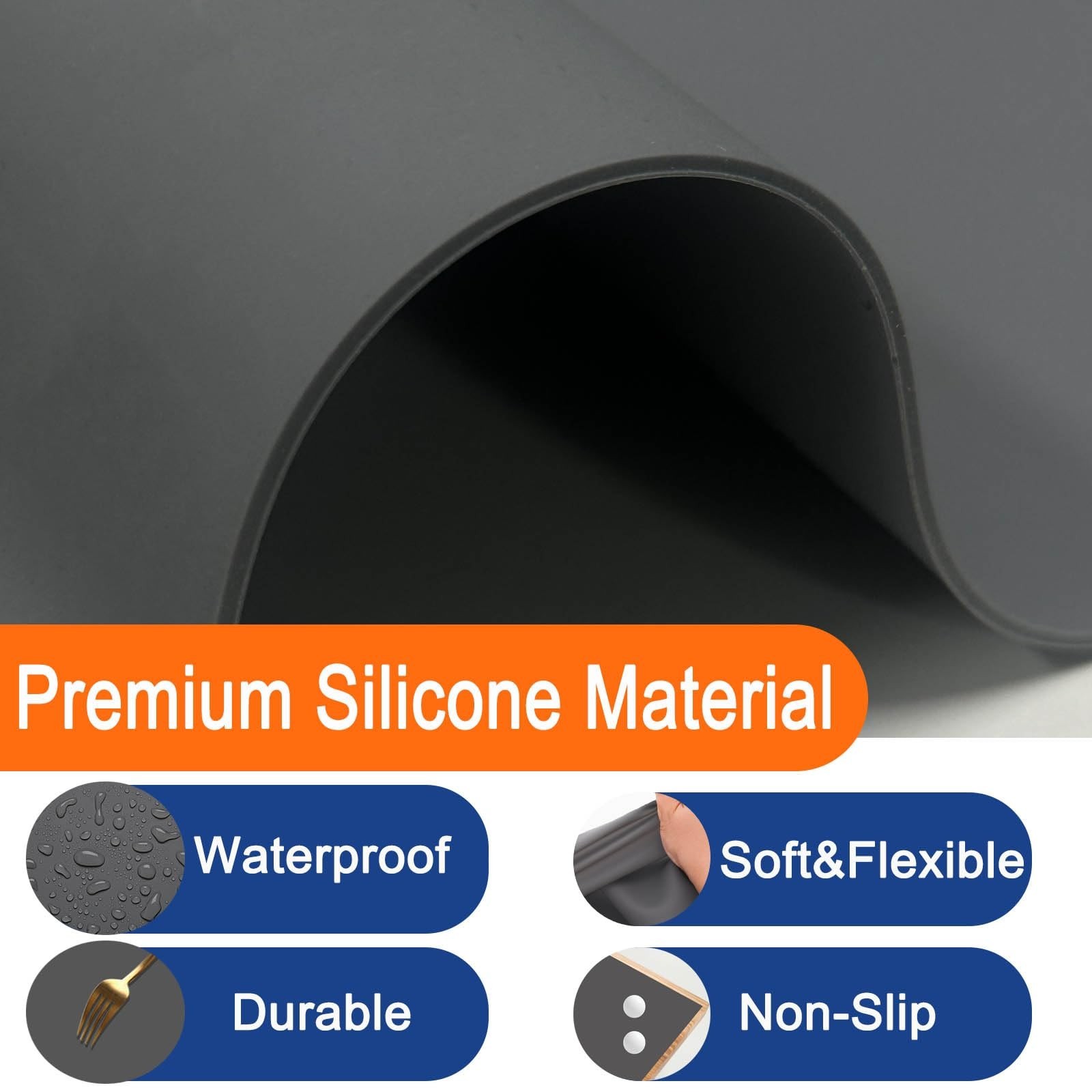 Extra Large Silicone Mats for Kitchen Counter, 78.7”x15.7”(200cmx40cm) Heat…