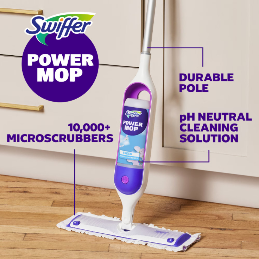 Swiffer Power Mop Set, Floor Cleaner for Tile, Vinyl, Laminate, Wood