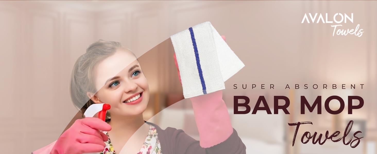 Terry Bar Mop Towels (Value Pack of 60) Size 16″x19″ – Absorbent and Durable,