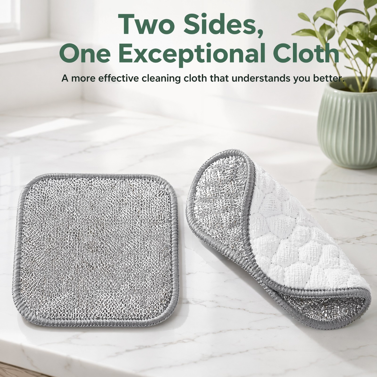 Dual Sided Wire Mesh Microfiber Kitchen Cleaning Cloths 5PC