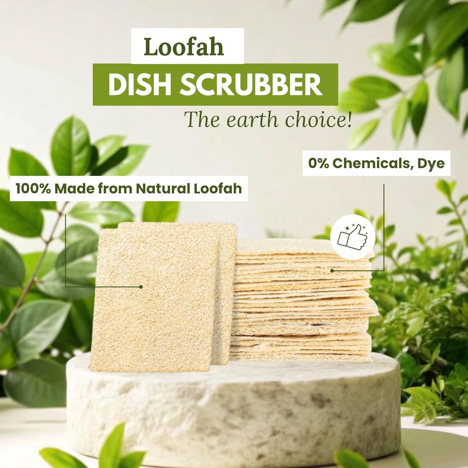 Natural Loofah Dish Sponge 30Pcs Multipurpose 100% Biodegradable