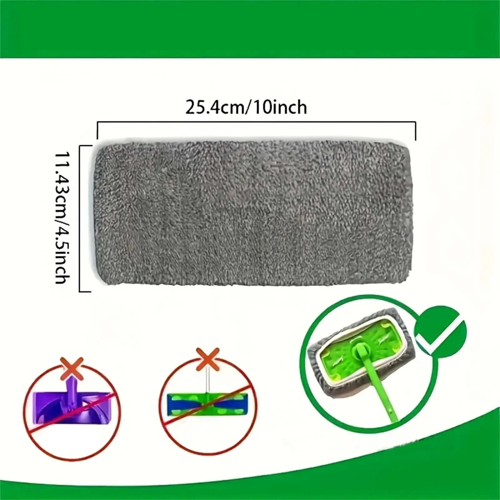 4 Reusable Mop Pads with High Water Absorption and Ultra-fine Fiber Cleaning Pad