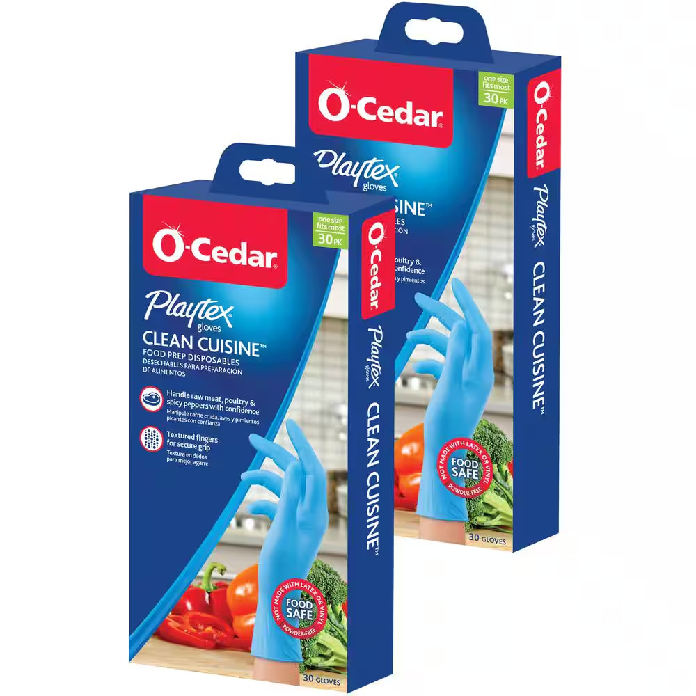 Playtex 1-Size Fits Most Blue Nitrile Clean Cuisine Gloves (60-Pack)