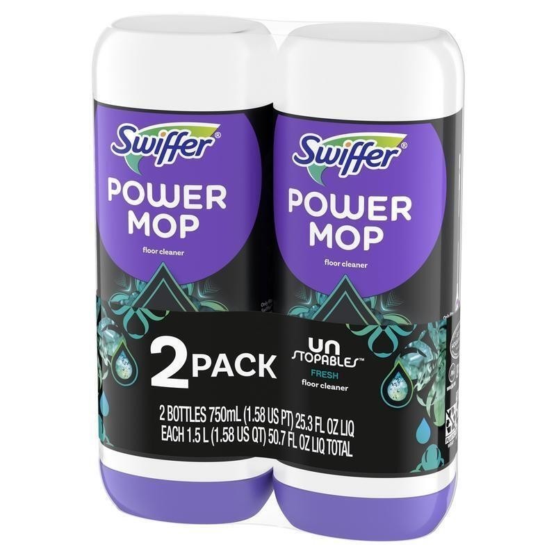 Power Mop Floor Cleaner Solution Fresh Scent 25.3 fl oz 2 Pack Unstopables New