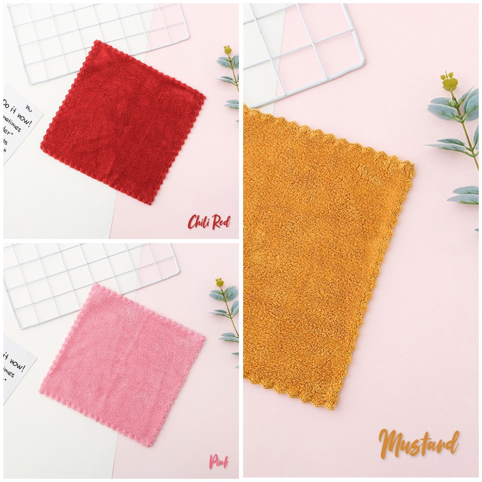 10 PACK Cute Color Washcloth Microfiber Cleaning Cloth 25x25CM Gift Idea Kitchen
