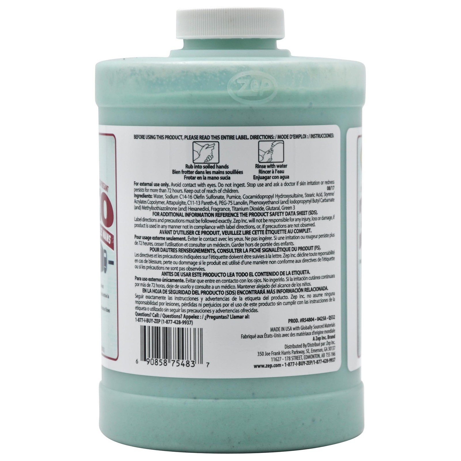 Zep TKO Hand Cleaner – 32 Oz (Pack of 1) – R54804 32 Fl 1), Blue