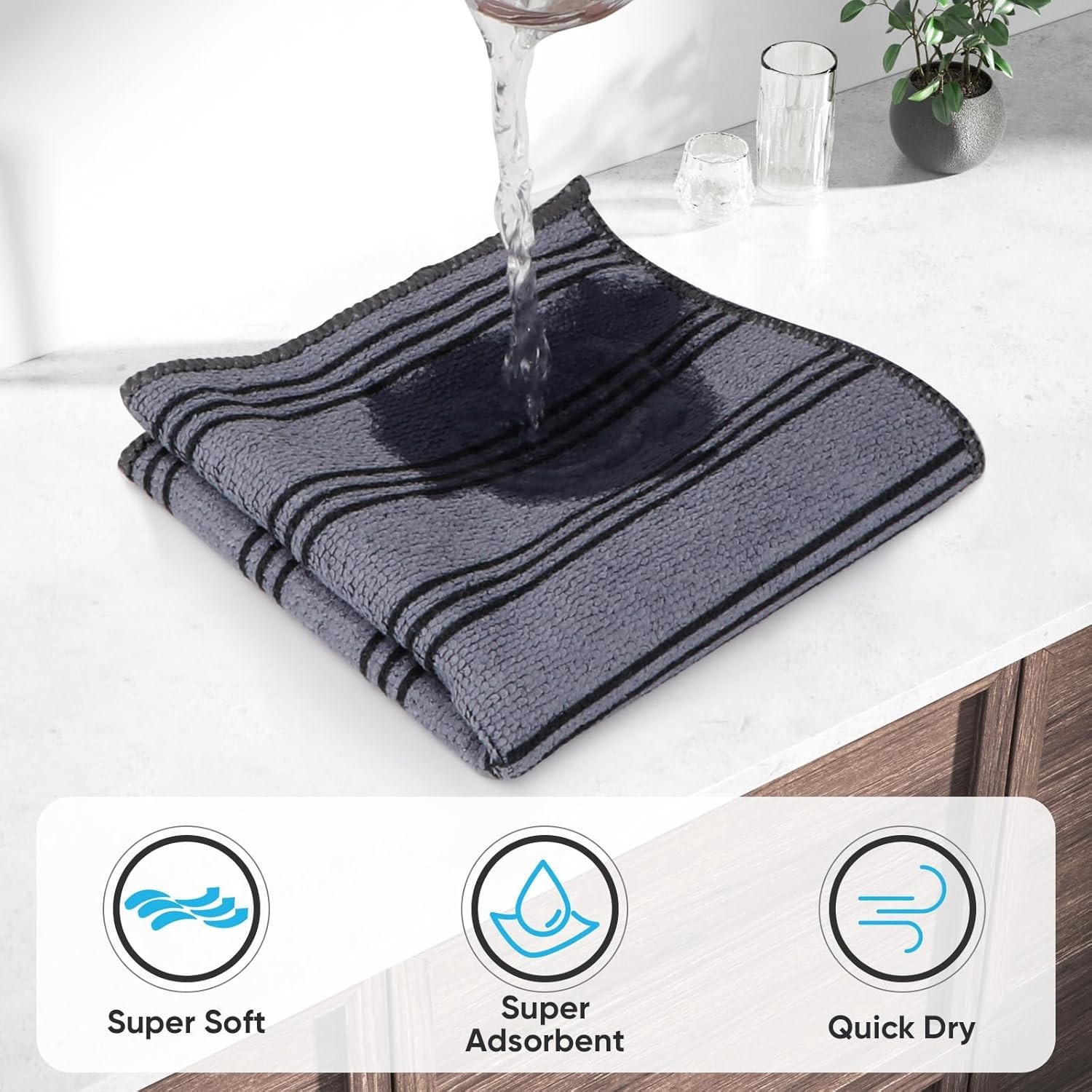 Versatile 12 Pack Microfiber Towels, 11×11 – Perfect for Kitchen & Household Use