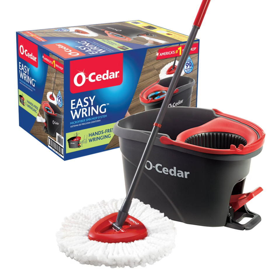 O-Cedar EasyWring Spin Mop & Bucket System Microfiber Floor Cleaning Set