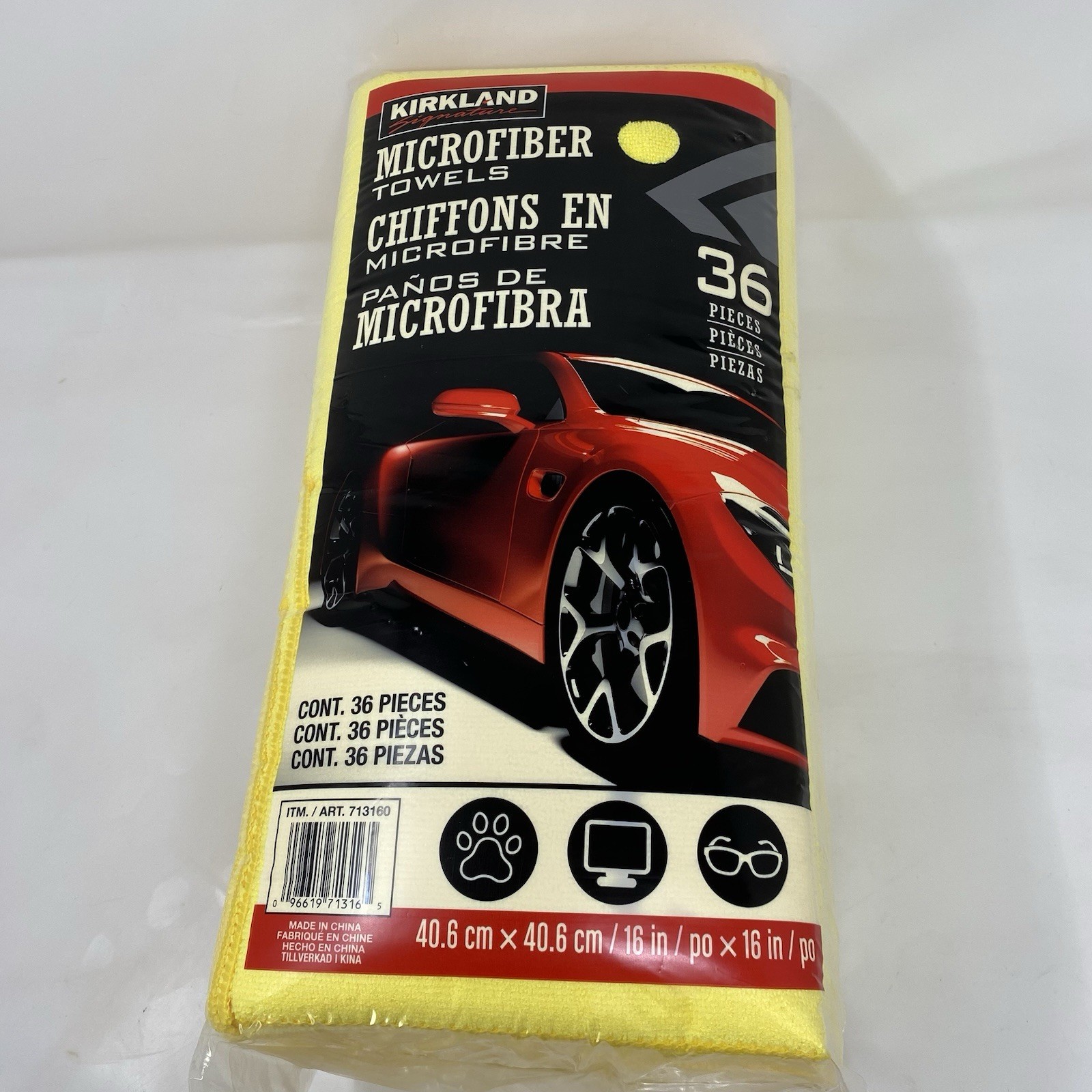 Kirkland Signature Ultra Microfiber Towels Auto Home, 16in x 16in, 36-count 🚗✨