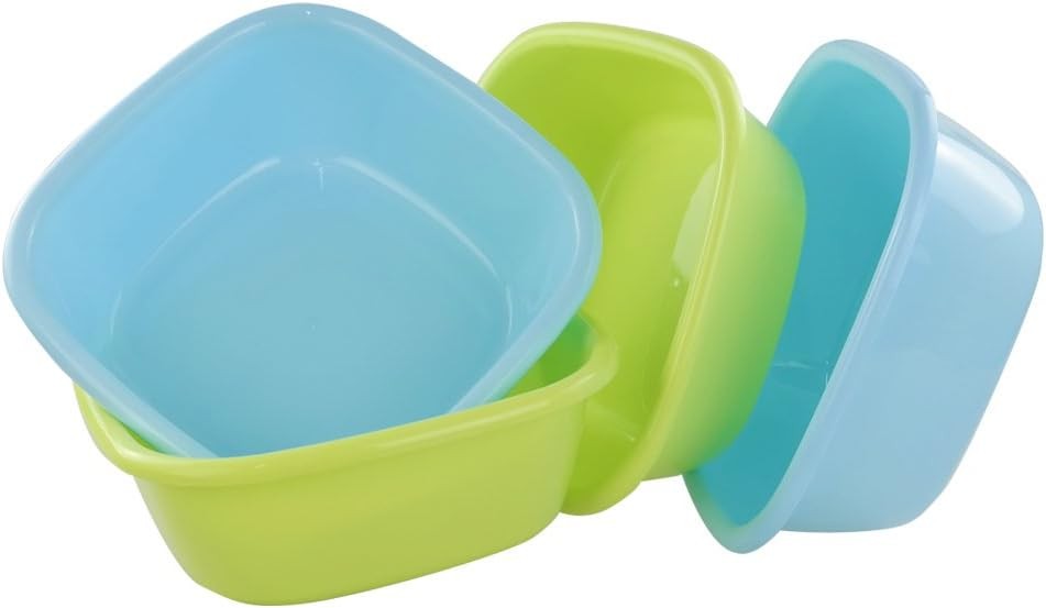 8 Quart Plastic Small Wash Basins, 4-Pack