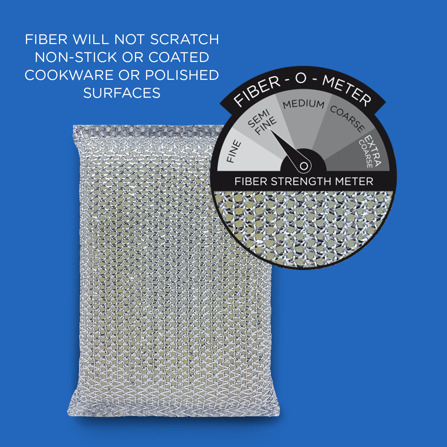 Wonder Non-Scratch Scouring Pad by LOLA – Knitted Fibers w/Foam Sponge