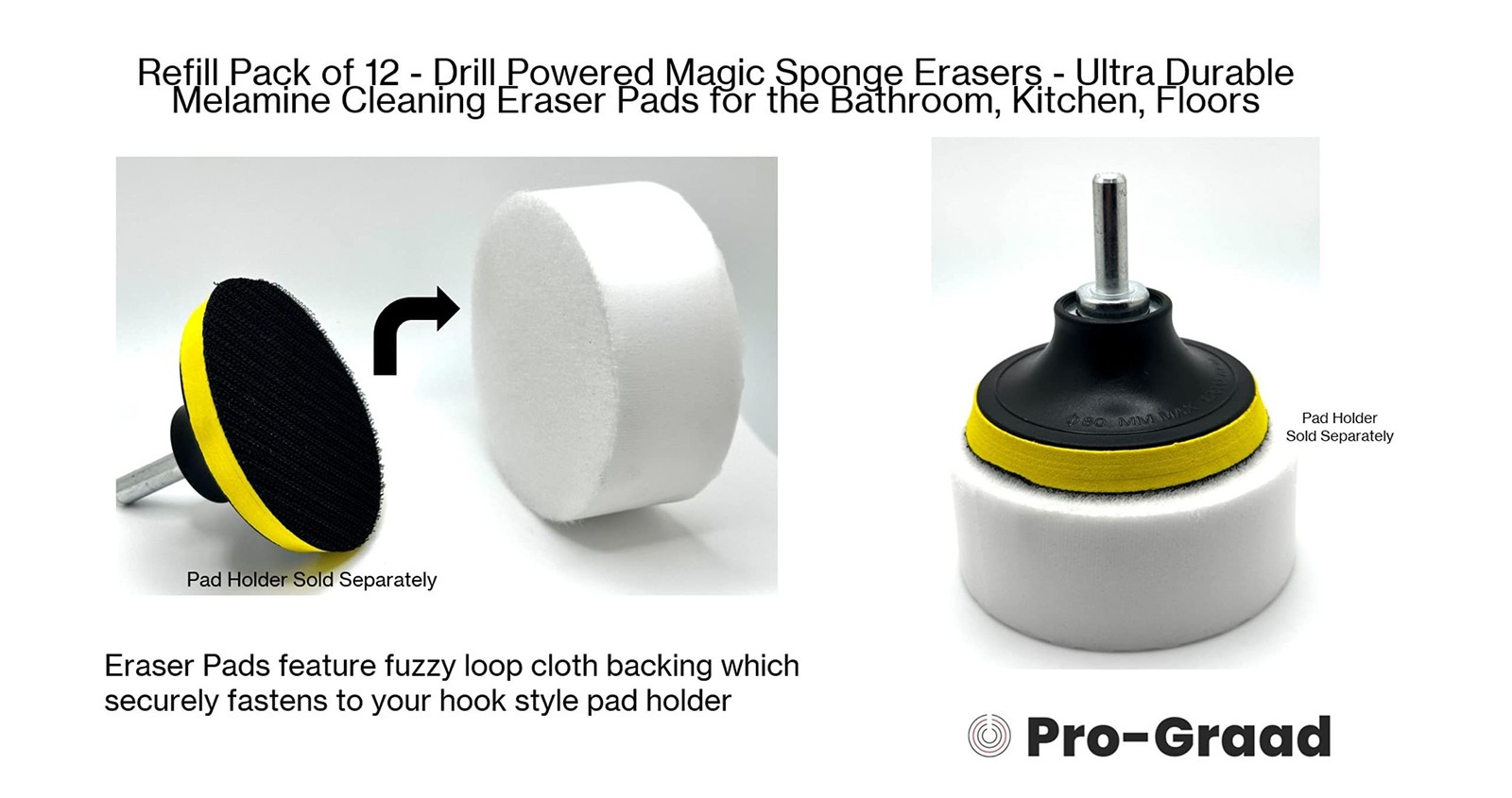 Refill Pack of 12 Drill Powered XL 4.5” Magic Sponge Erasers | Compatible…