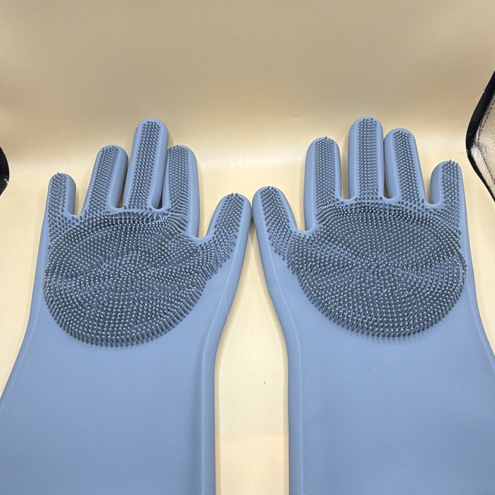 COMMA Pet Grooming Cleaning Gloves, Blue Silicone, Easy Grip, 1 Pack