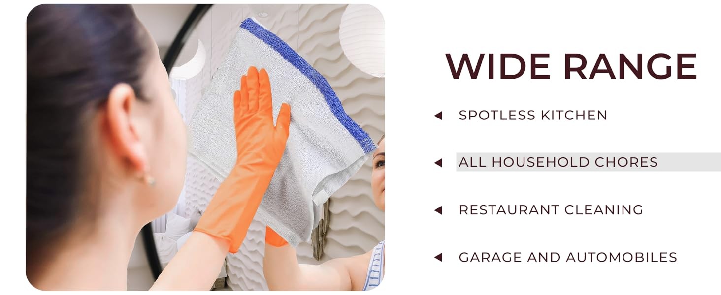 Terry Bar Mop Towels (Value Pack of 60) Size 16″x19″ – Absorbent and Durable,