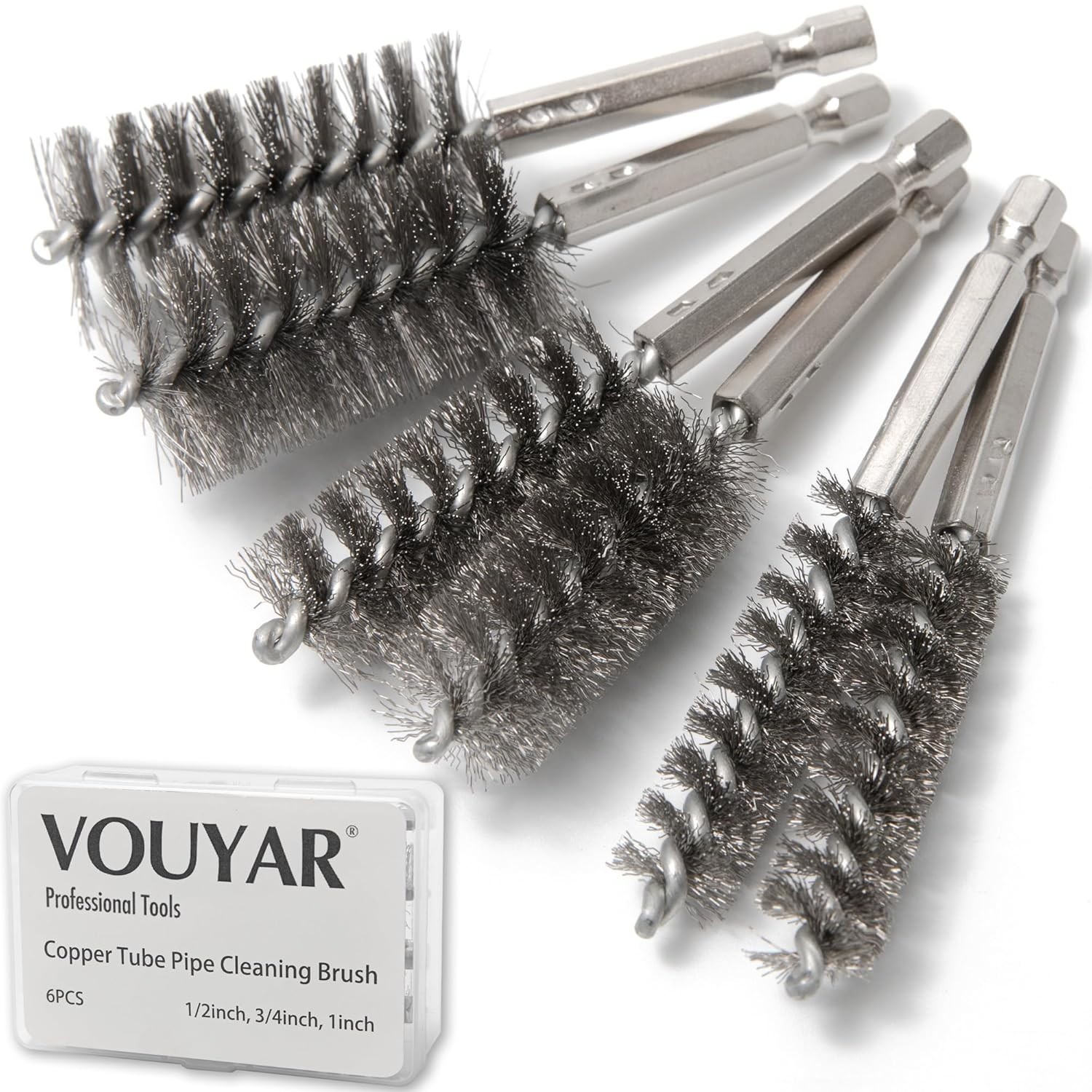 Versatile 6pcs Pipe Cleaner Brushes – Ideal for Copper Tubes & Automotive Use