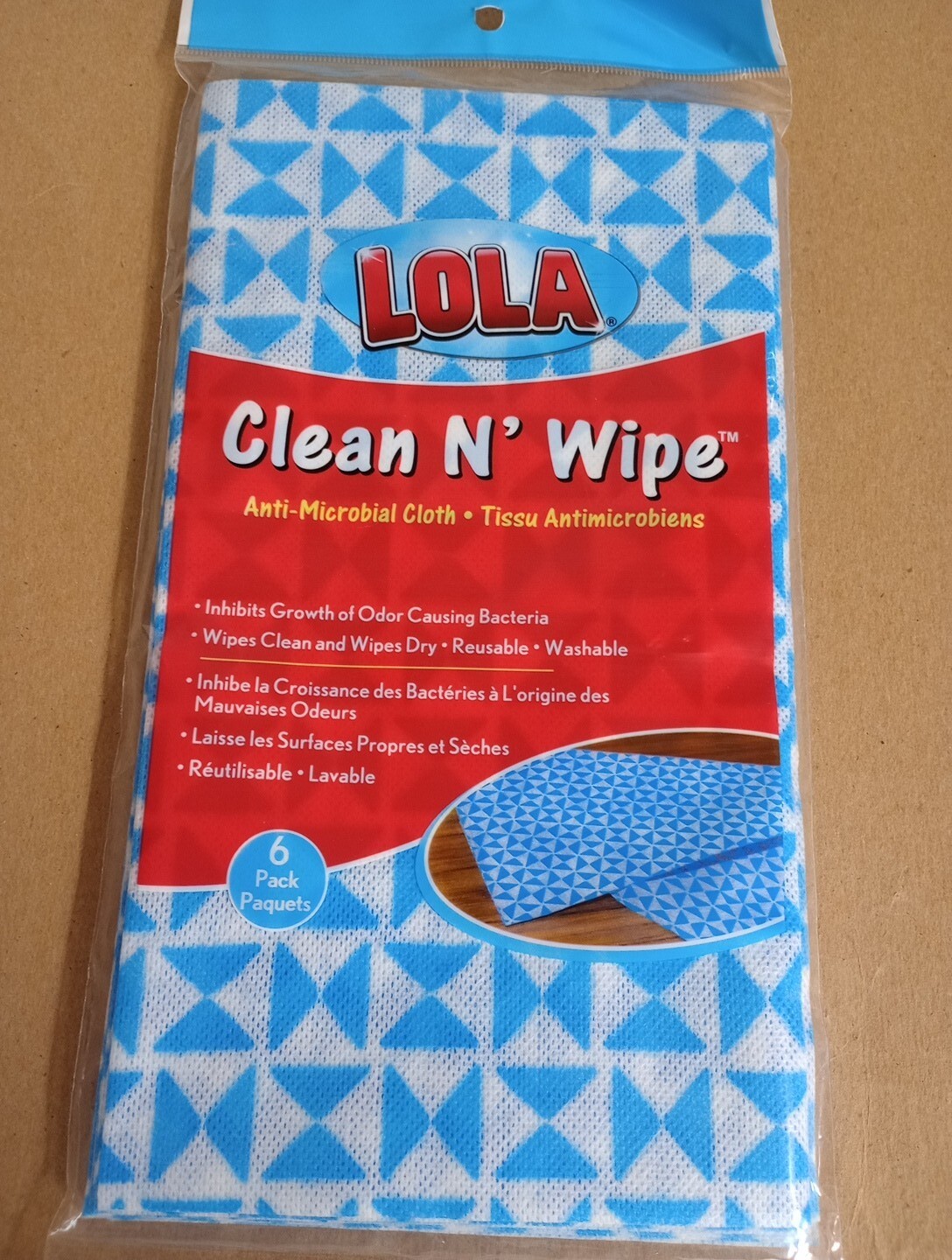 Lola Products Clean N’ Wipe Cloth – Comparable To Handi Wipes – 6 Pack