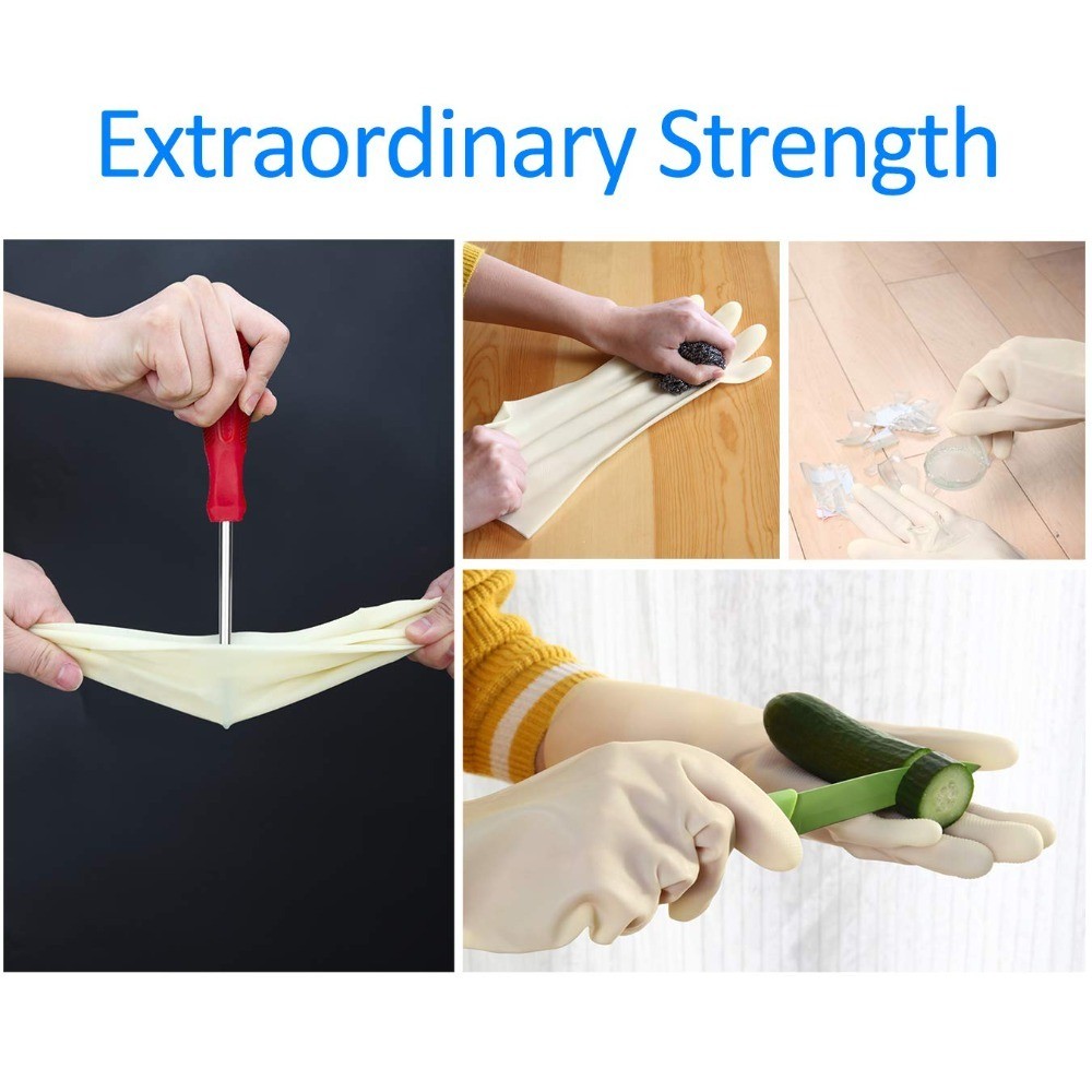 Nitrile Cleaning Gloves, Heavy Duty Dishwashing Gloves, Reusable Medium Gloves