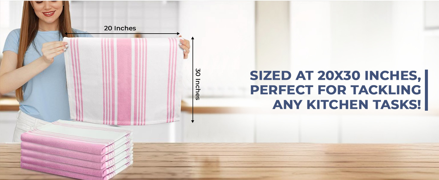 Kitchen Towels 100% Cotton Dish Towels for Kitchen (Set of 3)20”x30” Dish Cloths