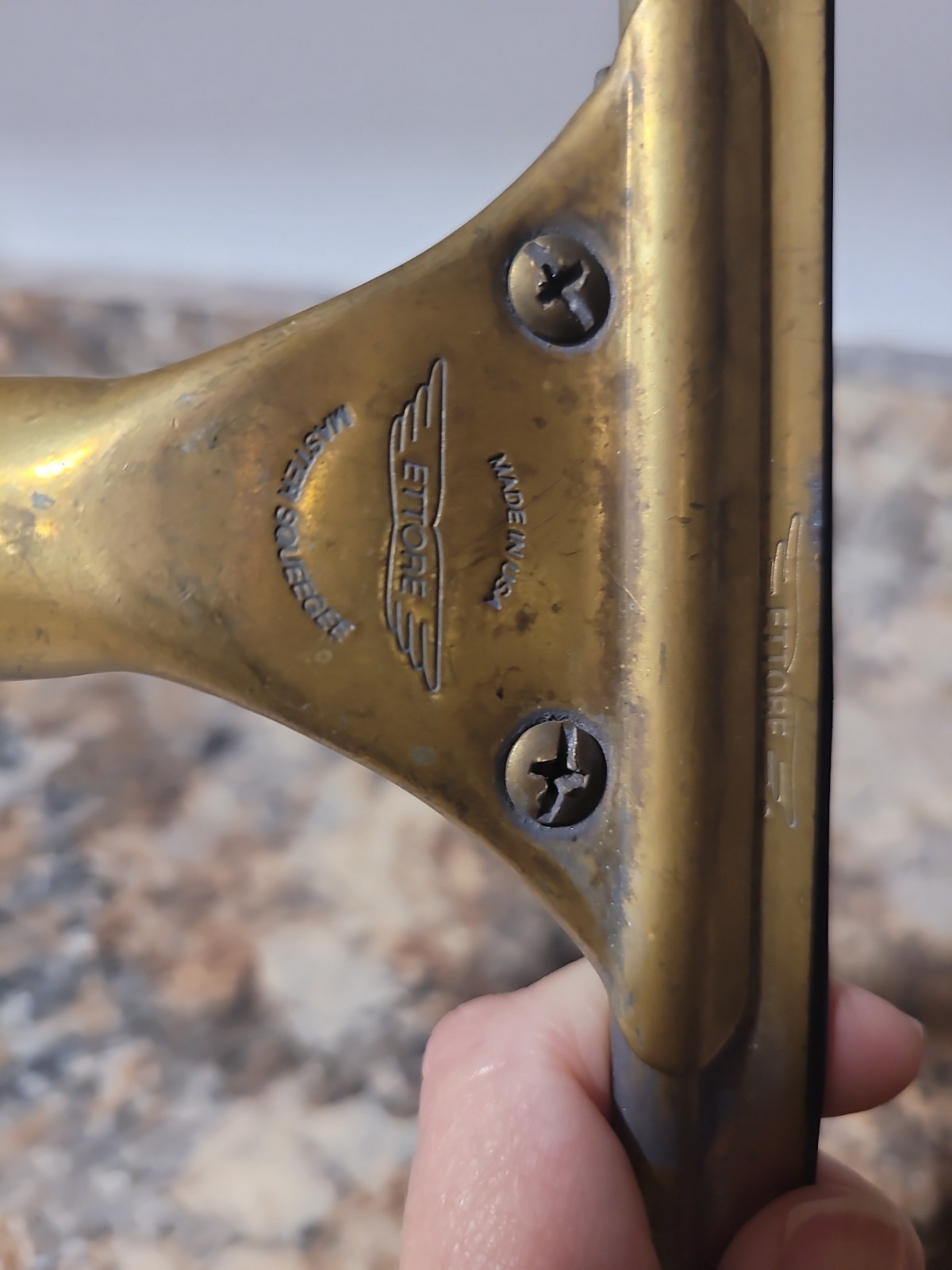 Unger Ettore Brass Handled Squeegee Lot Of 2 Sizes 17.5″ And 11.5″ Made In USA