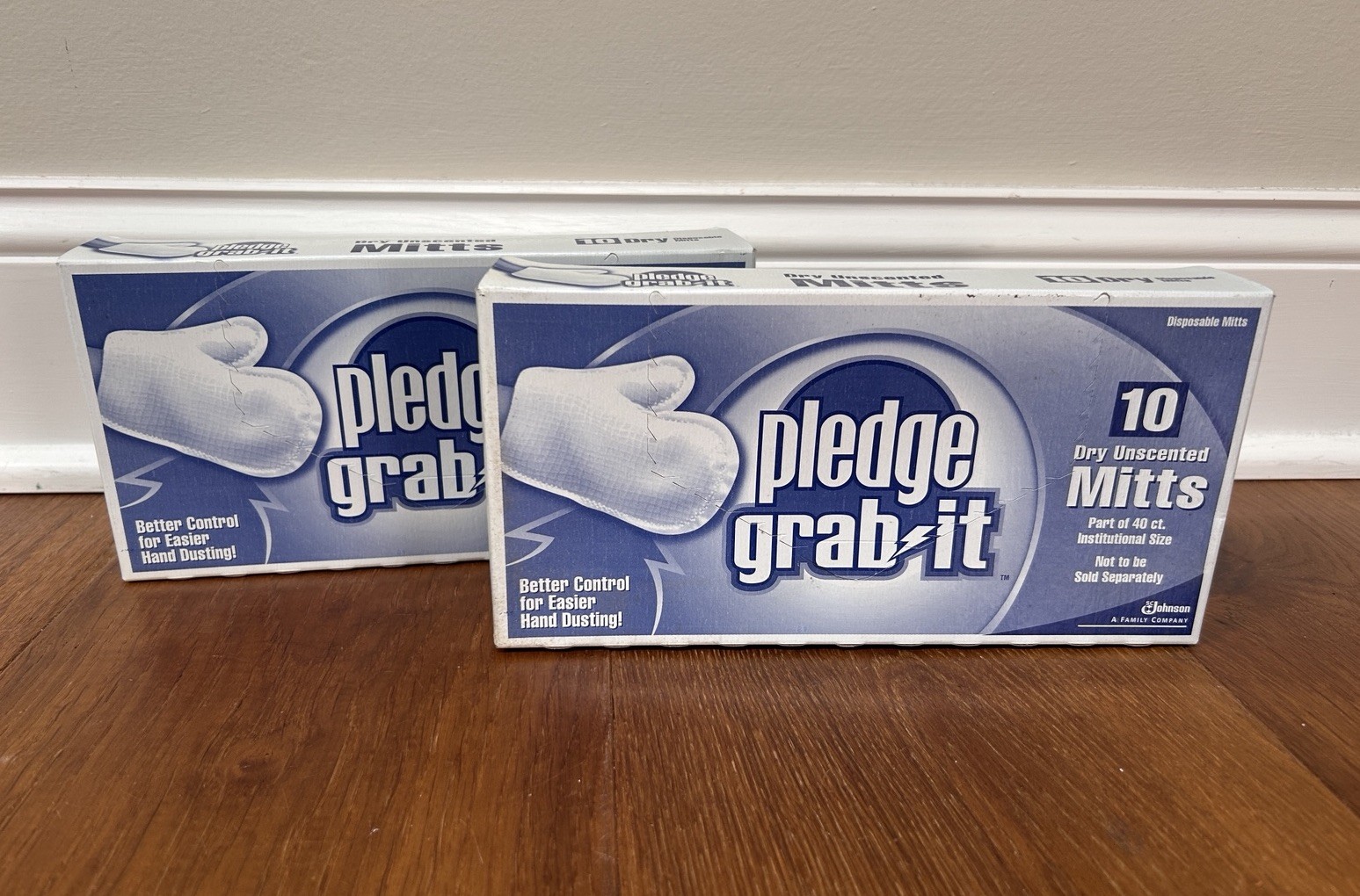 2 Pledge Grab It Disposable Mitts Dry Unscented 10 Ct Hand Dusting Vtg Japan